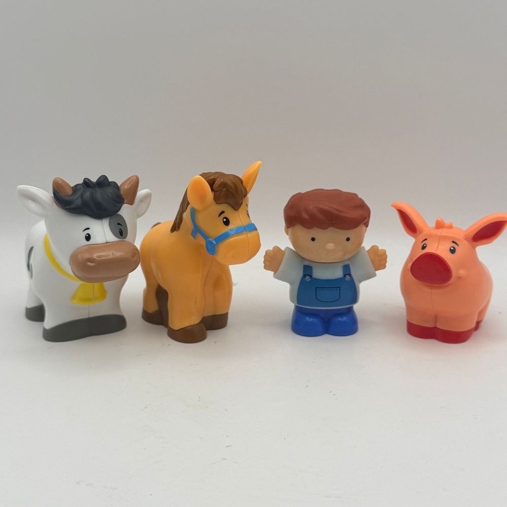 Fisher-Price Little People Farm Animals and Farmer Figures Set of 4 Cow Horse